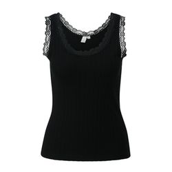 Q/S designed by Top with lace details  - black (9999)