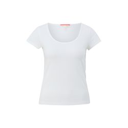 Q/S designed by T-shirt with U-neck - white (0100)