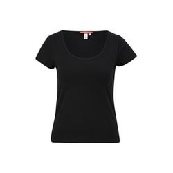 Q/S designed by T-shirt with U-neck - black (9999)