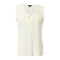 comma V-neck blouse - white (0120)