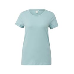 Q/S designed by Regular fit: Basic T-Shirt - grün/blau (6103)