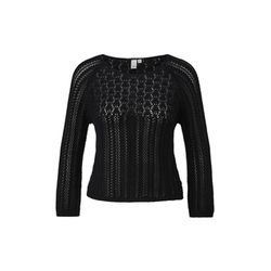 Q/S designed by Ajour knit sweater - black (9999)