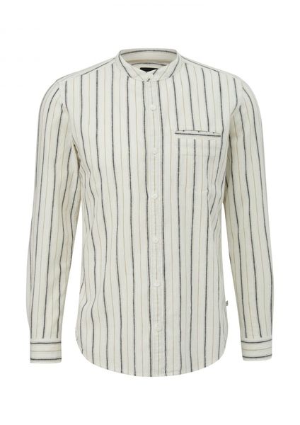 Q/S designed by Linen blend shirt   - white/gray (01G0)