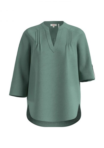 s.Oliver Red Label Linen blouse with 3/4 sleeves  - green/blue (6575)