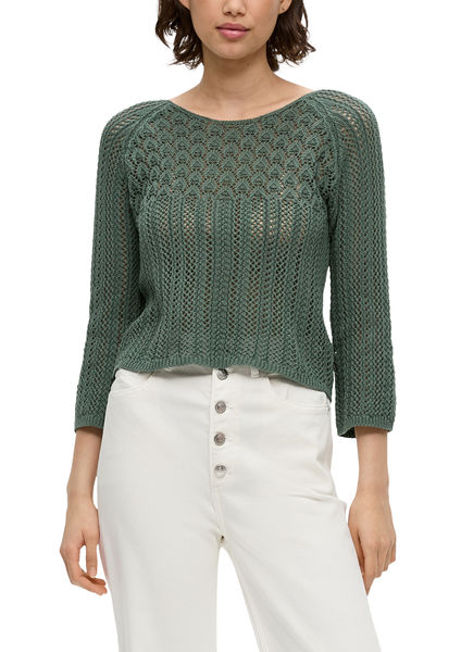 Q/S designed by Ajour knit sweater - green (7816)