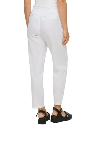 s.Oliver Red Label Relaxed: trousers made from a linen mix - white (0100)
