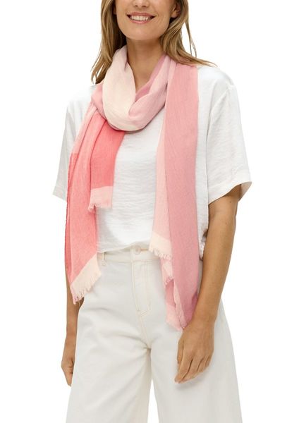 s.Oliver Red Label Viscose and linen blend scarf  - pink (42N9)