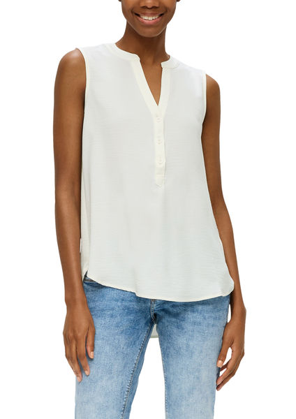 Q/S designed by Sleeveless crepe blouse - white (0200)