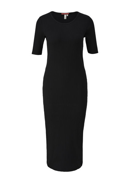 Q/S designed by Maxi dress with a ribbed structure - black (9999)