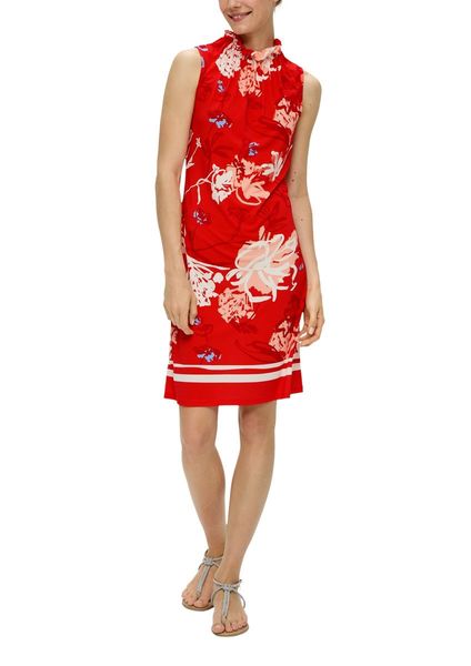 s.Oliver Black Label Jersey dress with pleated neckline - red (30F1)