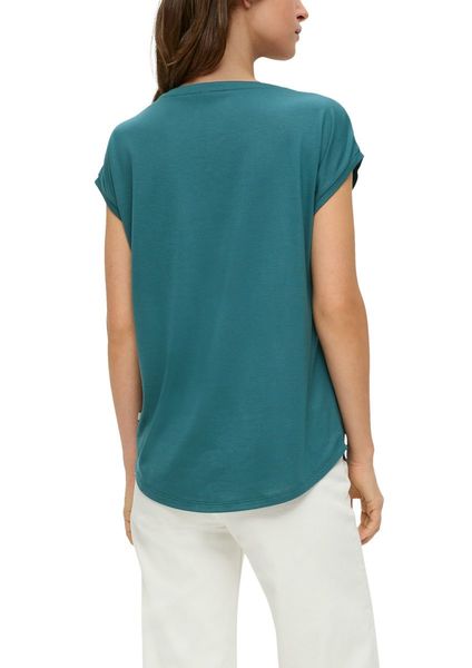 Q/S designed by Loose-fitting T-shirt made of lyocell mix - blue (6737)