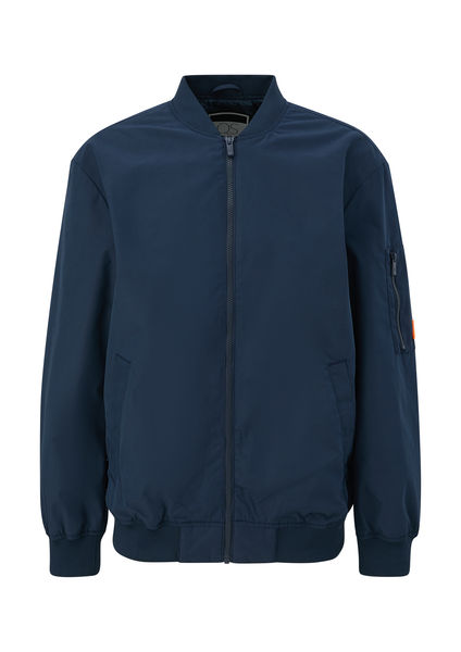 Q/S designed by Blouson jacket with sleeve zip - blue (5884)