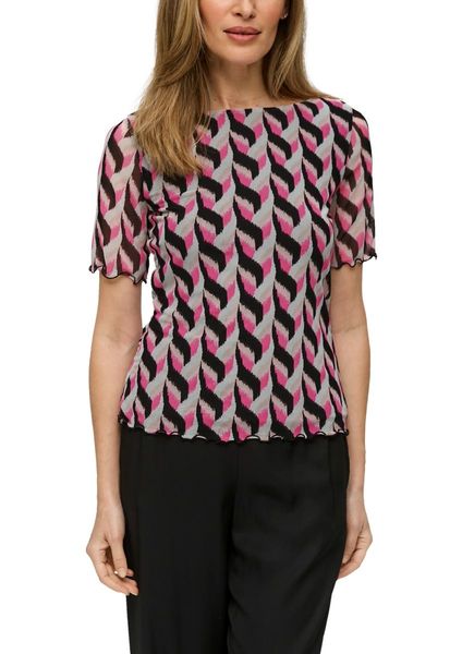 s.Oliver Black Label Mesh top with an all-over print  - black (99B2)