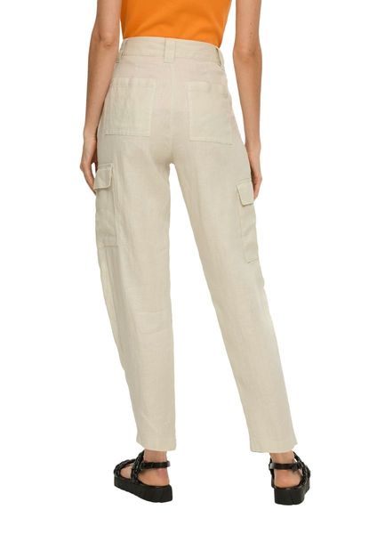 s.Oliver Red Label Relaxed : pantalon en lin avec poches cargo   - beige (8105)