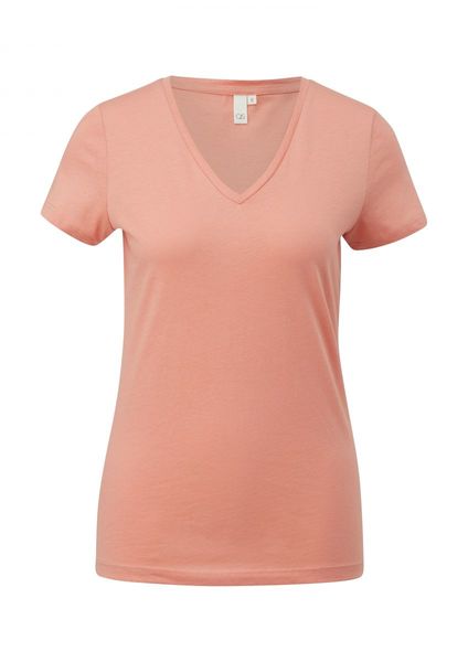 Q/S designed by Shirt à col V en jersey - orange (2108)
