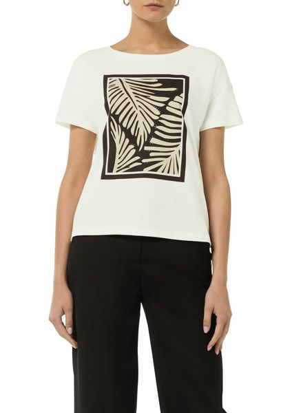 comma T-shirt en modal mélangé - blanc (01E9)