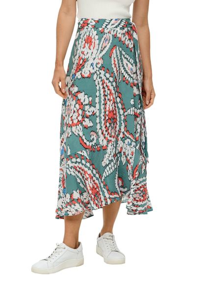 s.Oliver Red Label Wrap skirt with all-over print - blue (65A1)