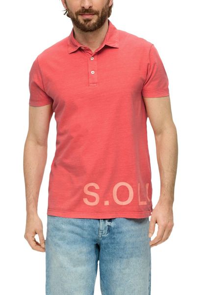 s.Oliver Red Label Polo-Shirt mit Label-Print   - orange (2507)