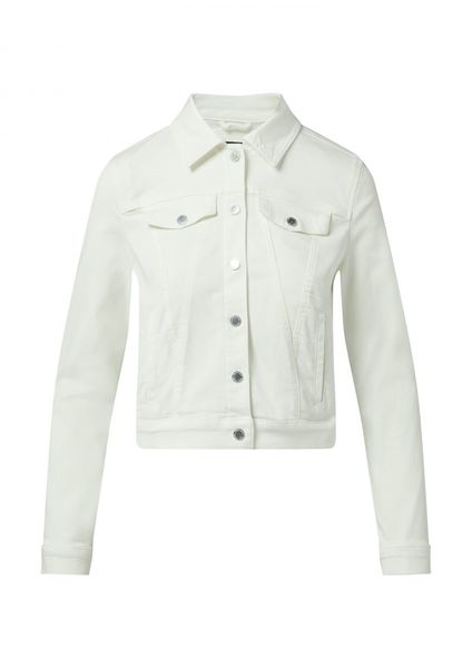 comma Veste courte en jean en coton mélangé - blanc (0120)