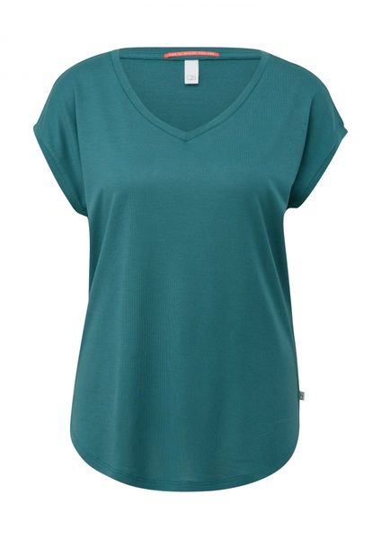 Q/S designed by T-shirt ample en mélange de lyocell - bleu (6737)