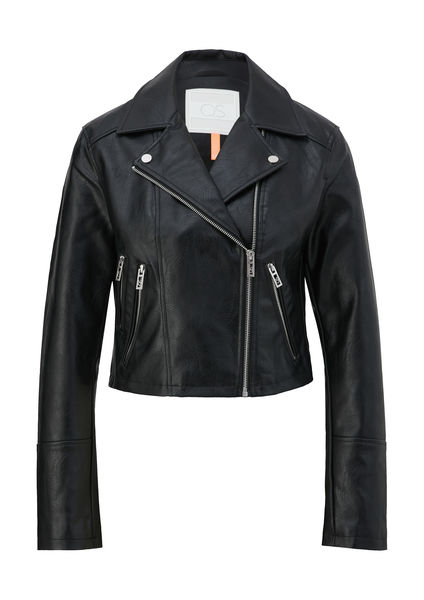 Q/S designed by Faux leather biker jacket - silver/black (9999)