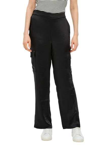 s.Oliver Red Label Wide-leg trousers in satin - black (9999)