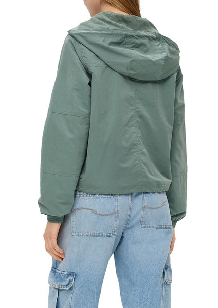 Q/S designed by Hooded jacket with crinkle texture   - green (7816)