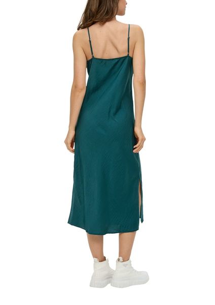 Q/S designed by Flowing satin dress with spaghetti straps  - green/blue (6737)
