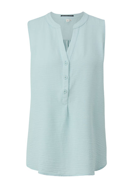Q/S designed by Sleeveless crepe blouse - blue (6103)