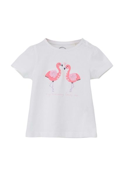 s.Oliver Red Label T-shirt with flamingo artwork   - white (0100)