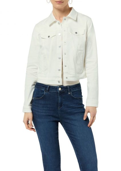 comma CI Cropped cotton blend denim jacket - white (0120)