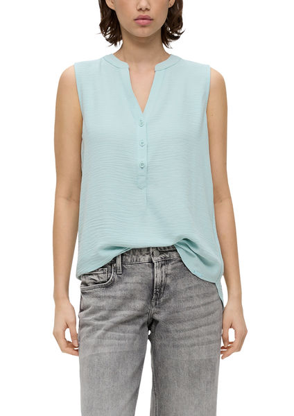 Q/S designed by Sleeveless crepe blouse - blue (6103)