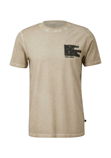 Q/S designed by T-shirt with front print - beige (81D0)