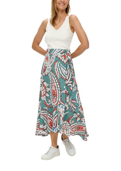 s.Oliver Red Label Wrap skirt with all-over print - blue (65A1)