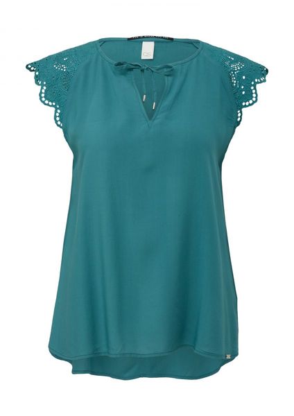 Q/S designed by Blouse top made of viscose - blue (6737)