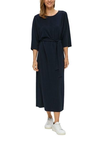 s.Oliver Red Label Pleated dress with tie belt - blue (5959)