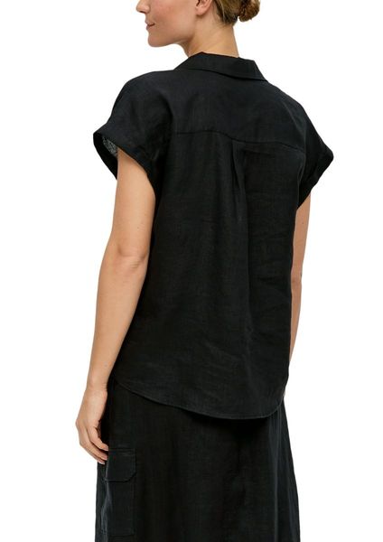 s.Oliver Red Label Short-sleeved linen blouse  - black (9999)