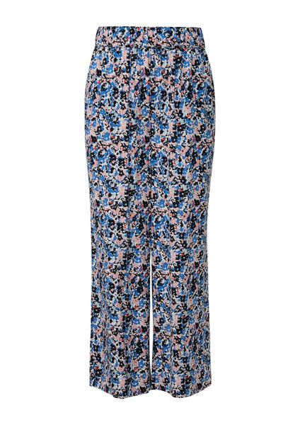 s.Oliver Red Label Pantalon large à motifs  - bleu (59A4)