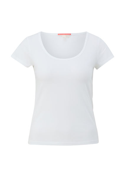 Q/S designed by T-shirt avec encolure en U - blanc (0100)