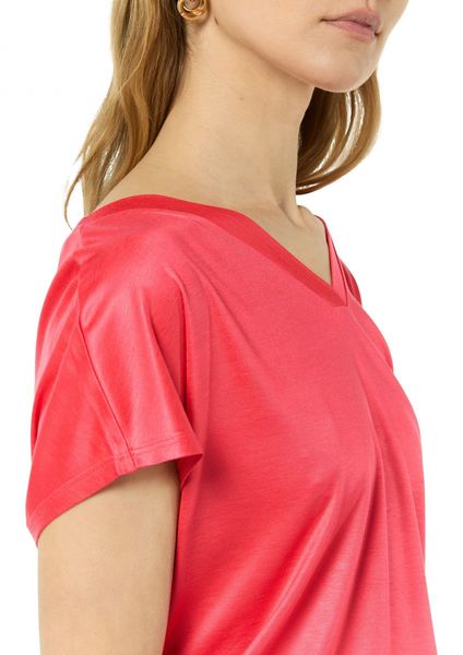 comma T-shirt fluide en viscose d'aspect soie - rose (4294)