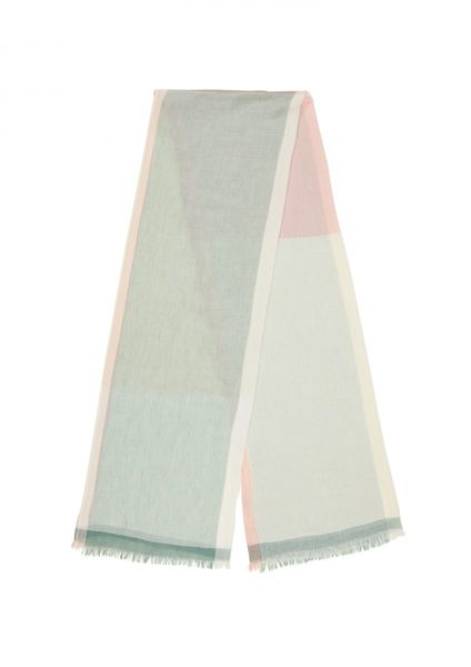 s.Oliver Red Label Viscose and linen blend scarf  - green/beige (81N9)