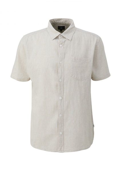 Q/S designed by Slim: linen blend shirt  - beige (81W0)
