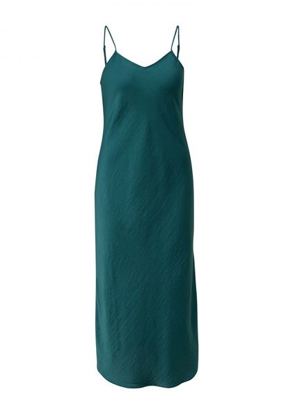 Q/S designed by Flowing satin dress with spaghetti straps  - green/blue (6737)