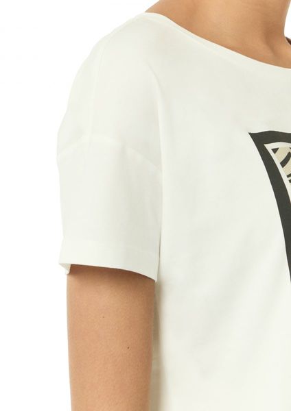 comma T-shirt en modal mélangé - blanc (01E9)
