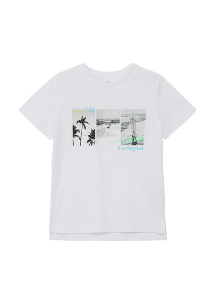 s.Oliver Red Label T-shirt with photo print - white (0100)