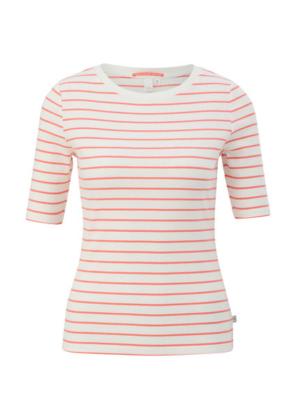 Q/S designed by Striped T-shirt - white/pink (23G2)