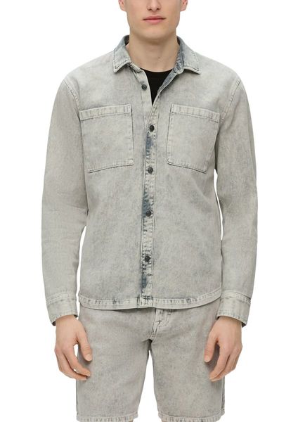 Q/S designed by Denim shirt with breast pockets   - gray (91Y2)
