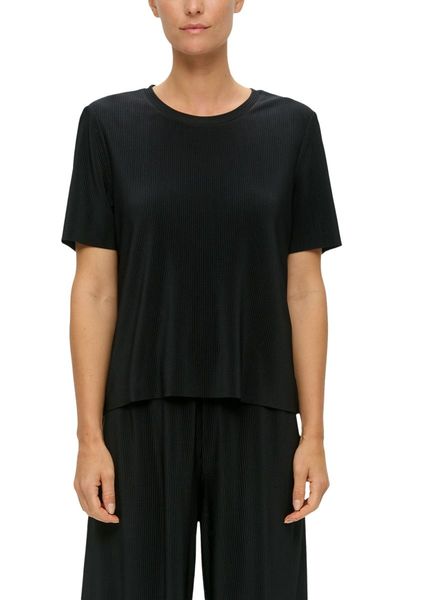 s.Oliver Red Label T-shirt with pleats  - black (9999)