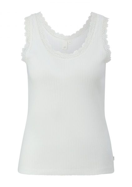 Q/S designed by Top with lace details  - white (0200)