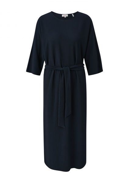 s.Oliver Red Label Plissiertes Kleid mit Bindegürtel - blau (5959)
